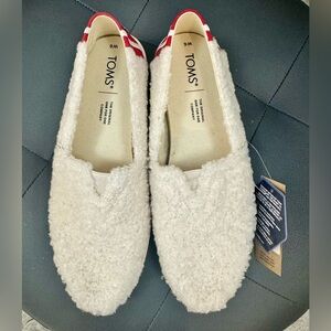 TOMS Women's White Textured Loafers